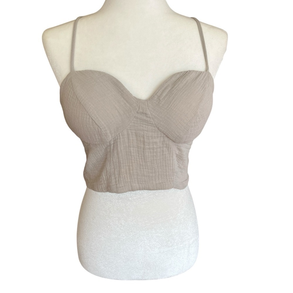 Sincerely Jules Grey Textured Bustier Stretch Padded Size Medium